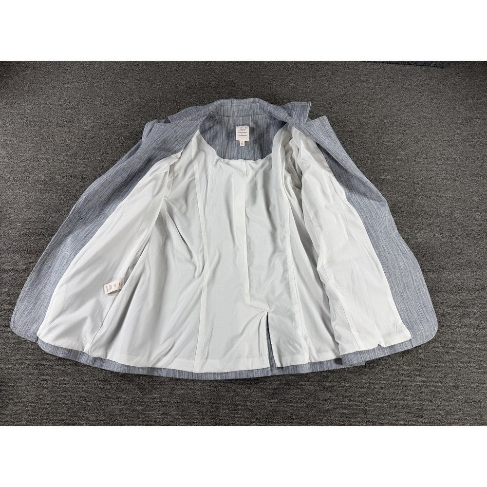Cinq A Sept Blazer Womens 12 Khloe Stripe Cotton Blend One Button Ruched Sleeve - Picture 4 of 12
